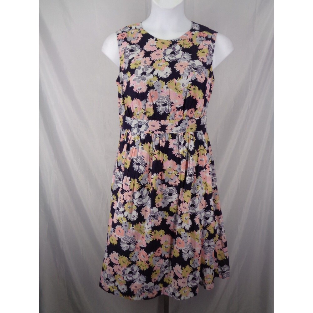 Emily and Fin Floral Fit Flare Dress Size Large Retro Inspired Sleeveless